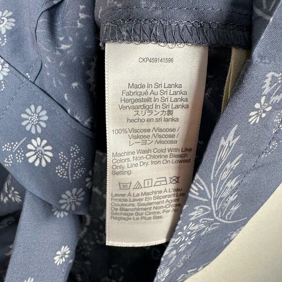 Madewell NWT Womens Paperbag Waist Blue Floral Mini Skirt Size Large - Picture 6 of 7